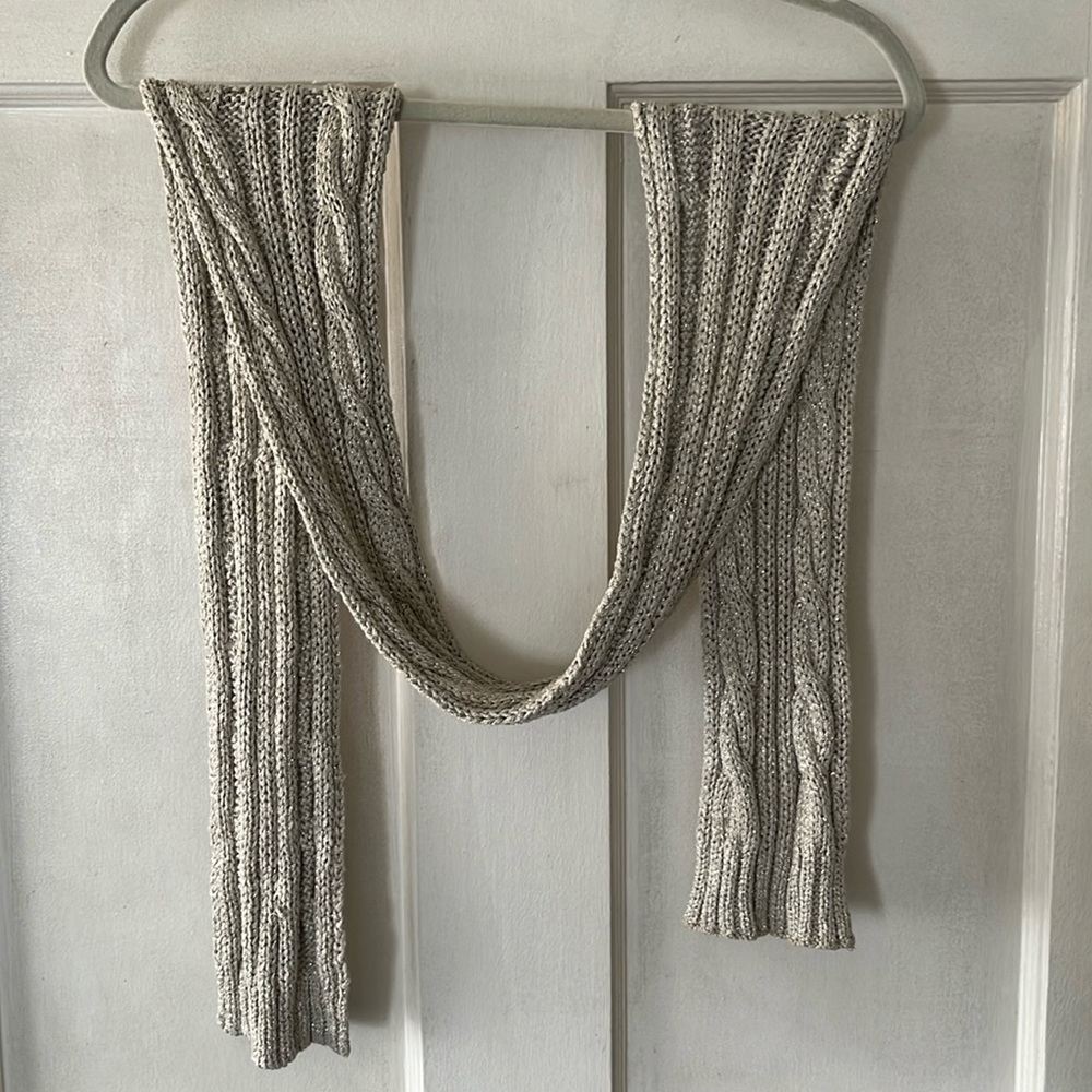 Long Scarf with Gold Threads